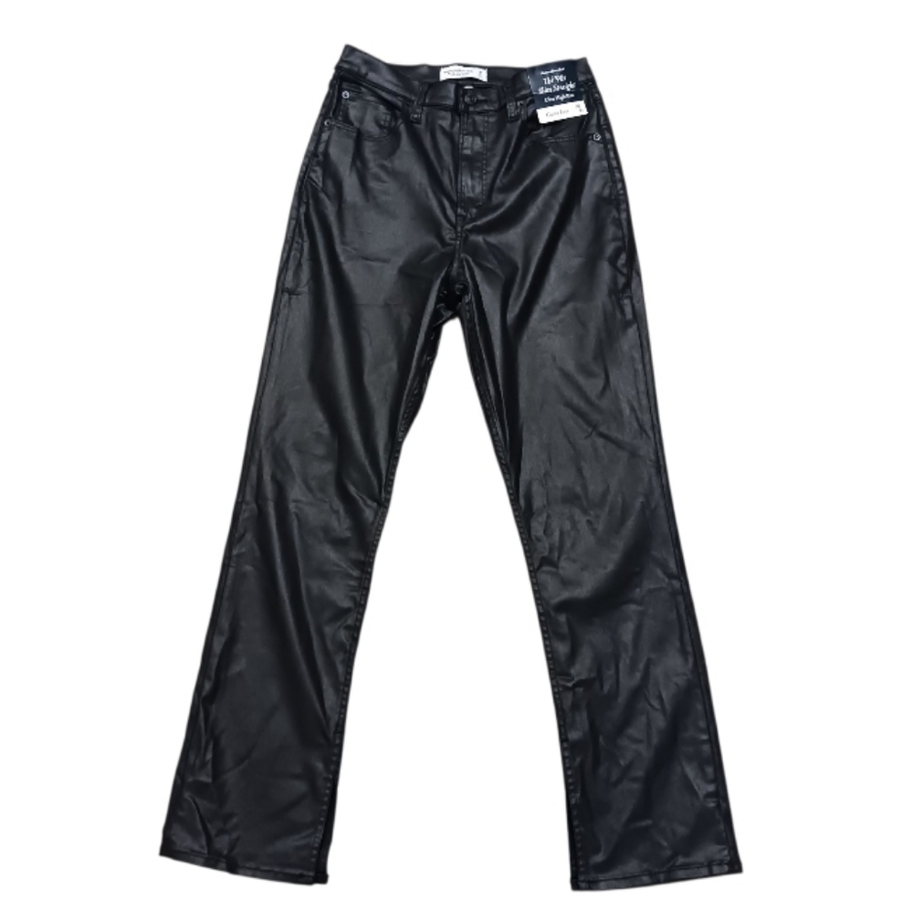 A&F Curve Love 90s Slim Straight Coated Pants Split Hem